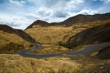 Beautiful aerial view of moonland , Himalayan mountain background, Ladakh,Jammu and Kashmir, India