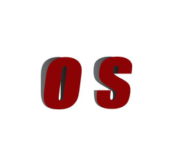 os logo initial red and shadow