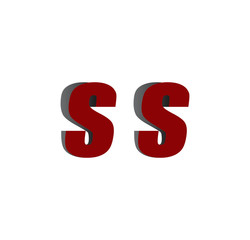 ss logo initial red and shadow