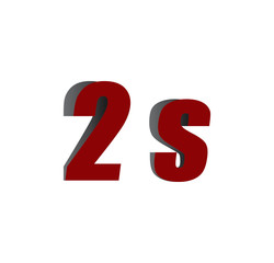 2s logo initial red and shadow