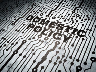 Fototapeta premium Political concept: circuit board with Domestic Policy