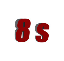 8s logo initial red and shadow