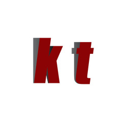 Obraz premium kt logo initial red and shadow