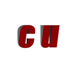 cu logo initial red and shadow