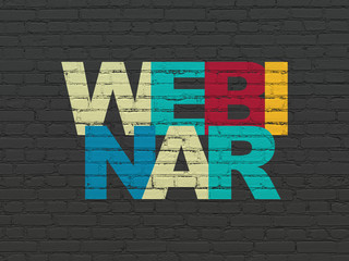 Education concept: Webinar on wall background