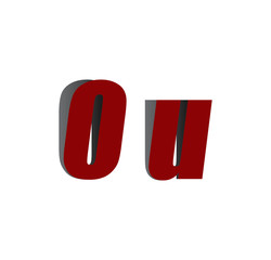 0u logo initial red and shadow