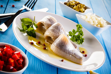 Marinated herring fillets 