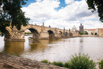 Obraz premium Prague, Czech Republic - 04 July 2016. The summer photo of beauty of Praha, Chezh Republic capital like a point of travel destination.