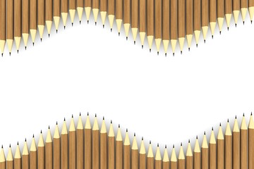 pencils in the form of waves 3D illustration
