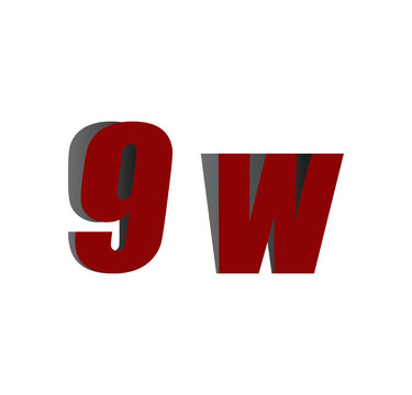 9w logo initial red and shadow