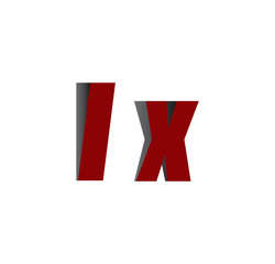 lx logo initial red and shadow