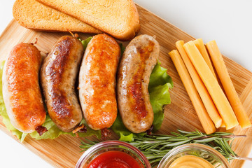 Beer and roast beef or chicken sausage