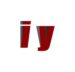 Obraz premium iy logo initial red and shadow