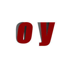 oy logo initial red and shadow
