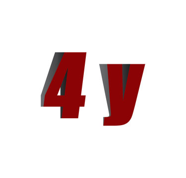 4y logo initial red and shadow