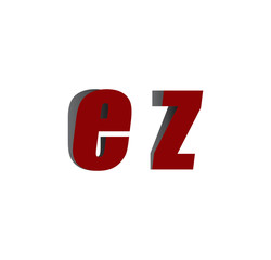 ez logo initial red and shadow