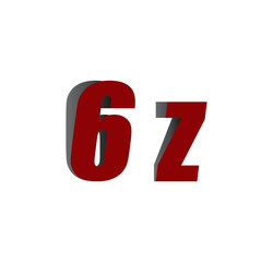 6z logo initial red and shadow