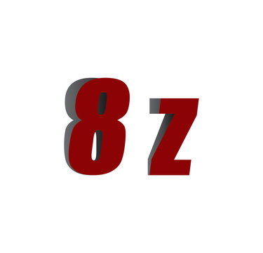 8z logo initial red and shadow
