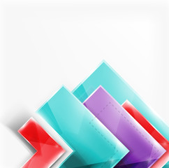Colorful glossy arrow shapes. Abstract background