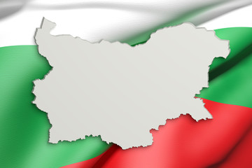 Silhouette of  Bulgaria map with flag