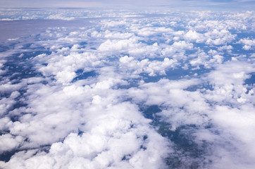 Fototapeta na wymiar bird eye view blue sky and cloud pattern background