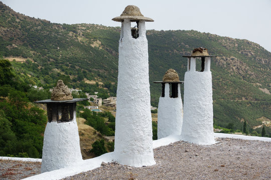 Chimneys in Capileira, the Alpujarra, Granada