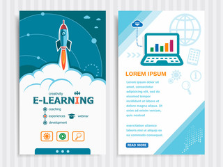 Project Online e-learning concepts and Set of Banners.