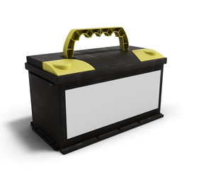 battery accumulator car auto parts electrical supply power 3d il