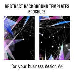 Vector brochure template design with geometric elements. A4 poster