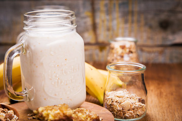 healthy breakfast with yogurt