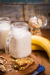 healthy breakfast with yogurt