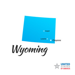 Wyoming USA State Map