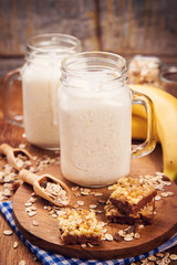 healthy breakfast with yogurt
