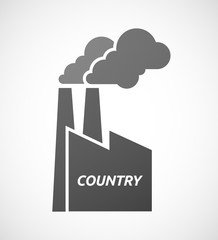 Isolated industrial factory icon with    the text COUNTRY