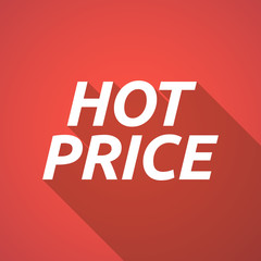 Long shadow illustration of    the text HOT PRICE