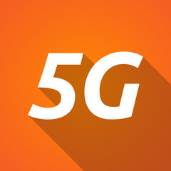 Long shadow illustration of    the text 5G