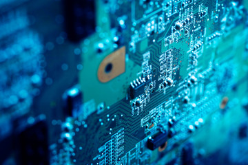 Close up of electric circuit board