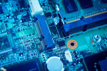 Close up of electric circuit board