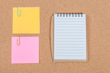 book note on cork board