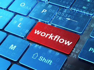 Fototapeta premium Business concept: Workflow on computer keyboard background