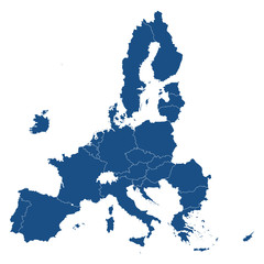 Europäische Union (ohne Großbritannien) - Vektor in Blau