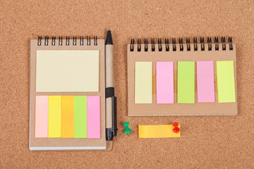 book note on cork board