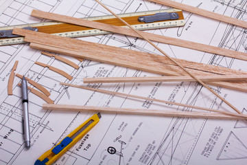 Making a model airplane from balsa wood