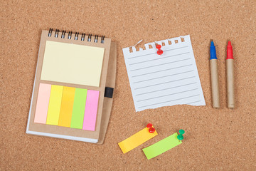 book note on cork board