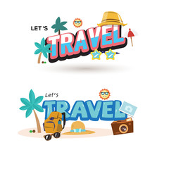 Naklejka premium travel text design. summer travel concept - vector