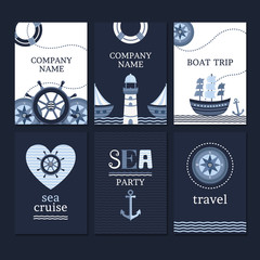 Set of marine cards
