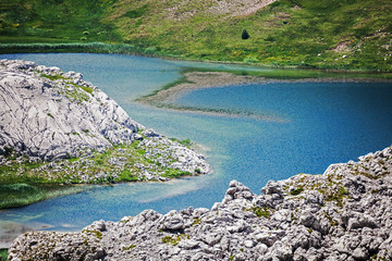 Fototapeta na wymiar Mountain lake in Dinaric Alps