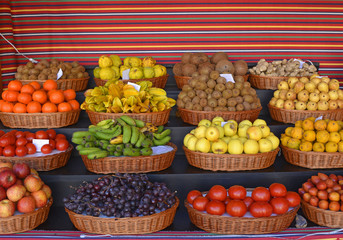 Fruits in market, Funchal, Madeira, Portugal