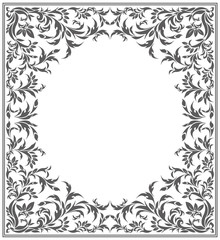 Elegant oval frame with vintage floral ornament