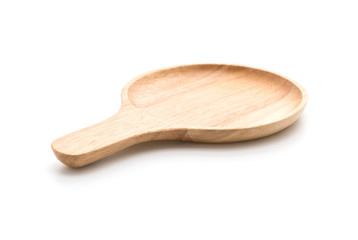 wood plate on white